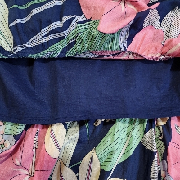 Talbots Floral Hibiscus Ruffle Sleeveless Maxi Dress - 14 - Picture 7 of 10